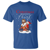 Christmas Begins With Christ Jesus Santa Riding Bicycle T Shirt - Wonder Print Shop