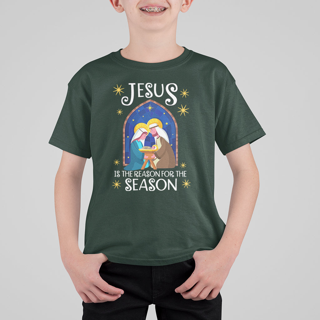 Jesus Is The Reason For The Season Christmas Nativity T Shirt For Kid - Wonder Print Shop