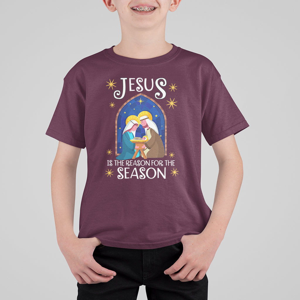 Jesus Is The Reason For The Season Christmas Nativity T Shirt For Kid - Wonder Print Shop