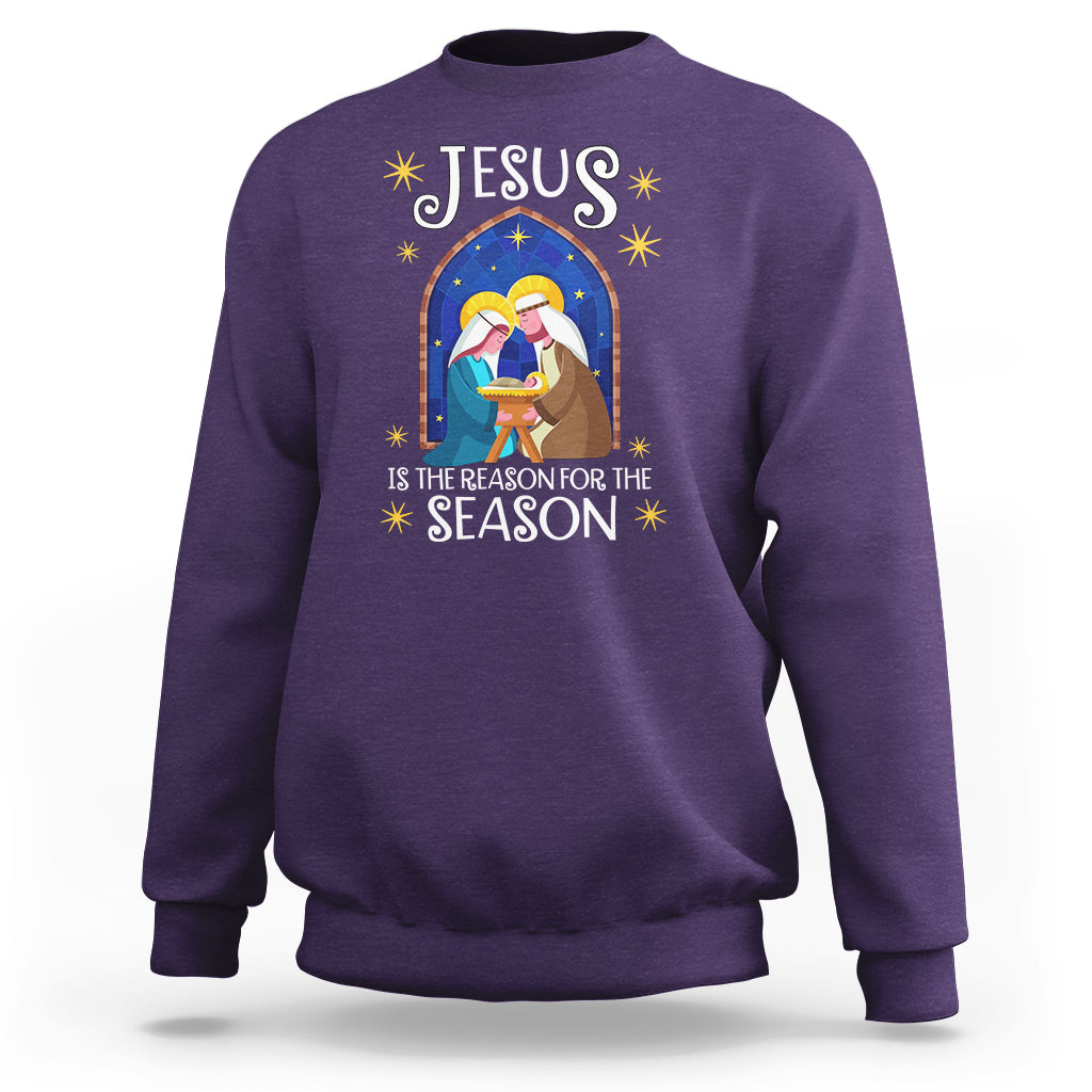 Jesus Is The Reason For The Season Christmas Nativity Sweatshirt - Wonder Print Shop