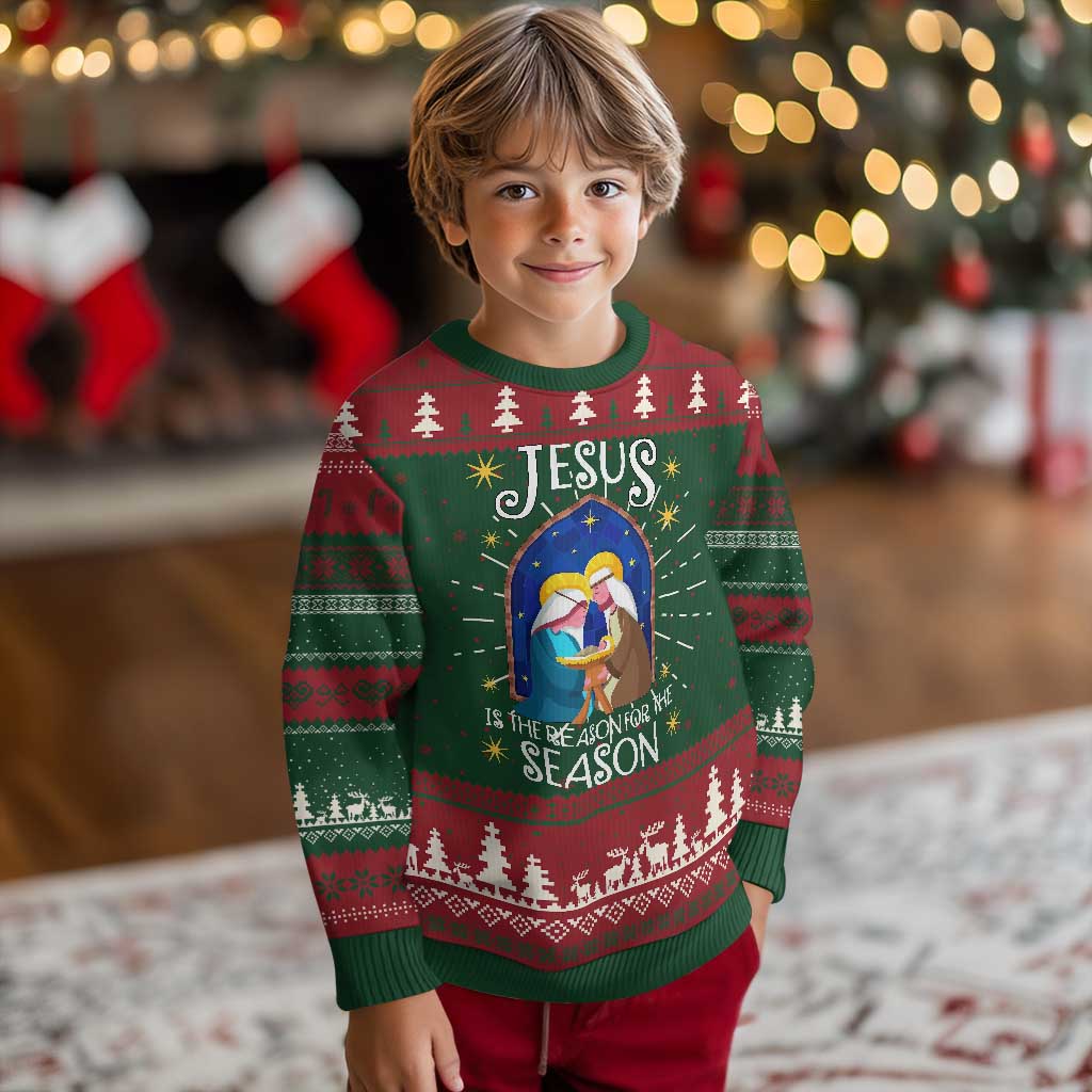Christmas Nativity Ugly Christmas Sweater Jesus Is The Reason For The Season - Wonder Print Shop