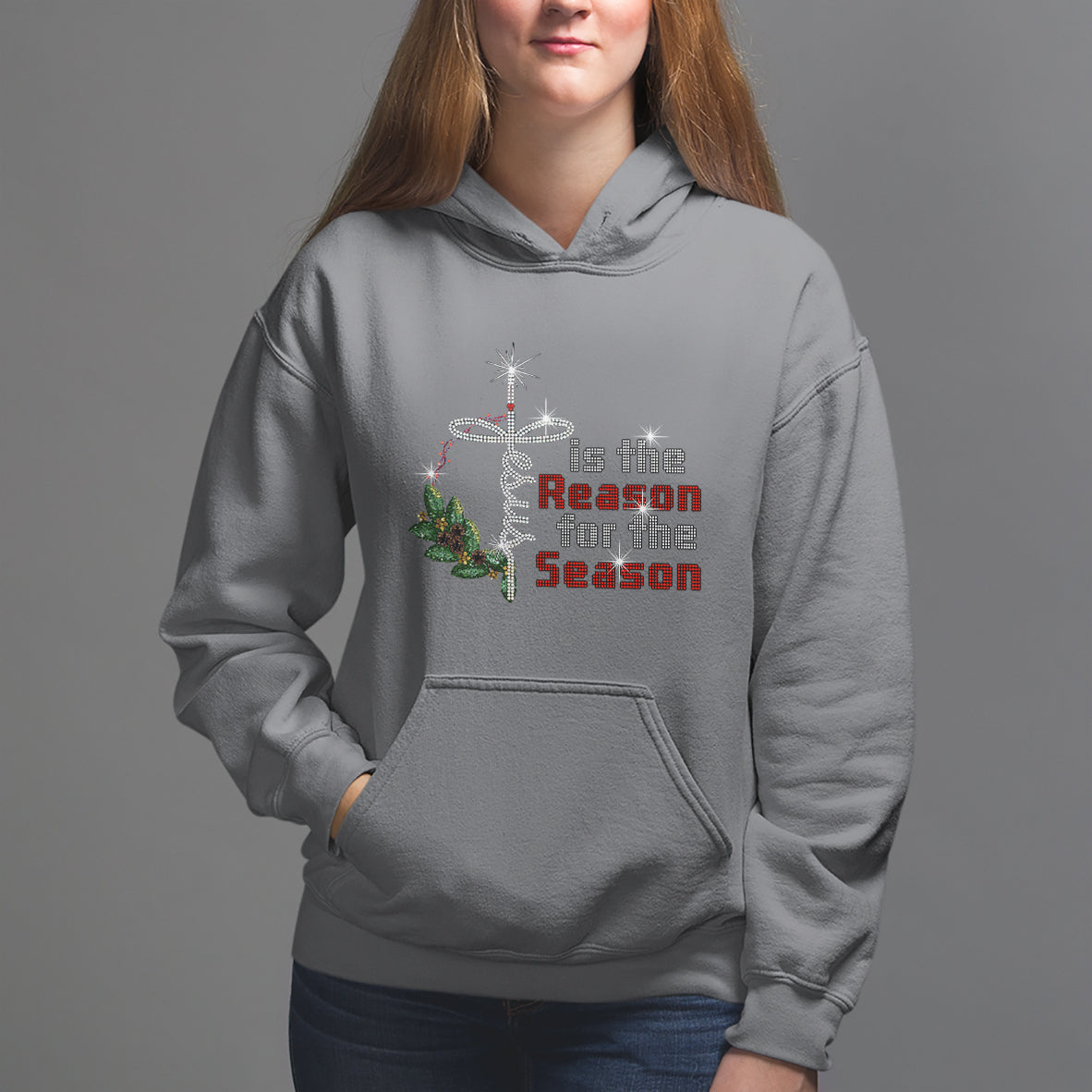 Jesus Is The Reason For The Season Bling Christmas Hoodie - Wonder Print Shop