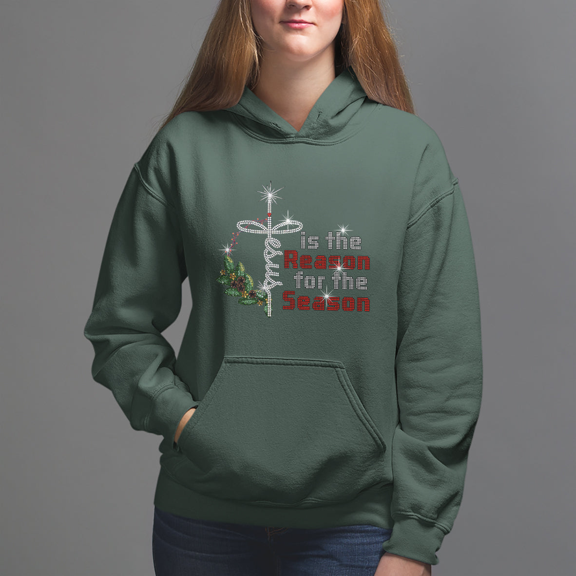 Jesus Is The Reason For The Season Bling Christmas Hoodie - Wonder Print Shop