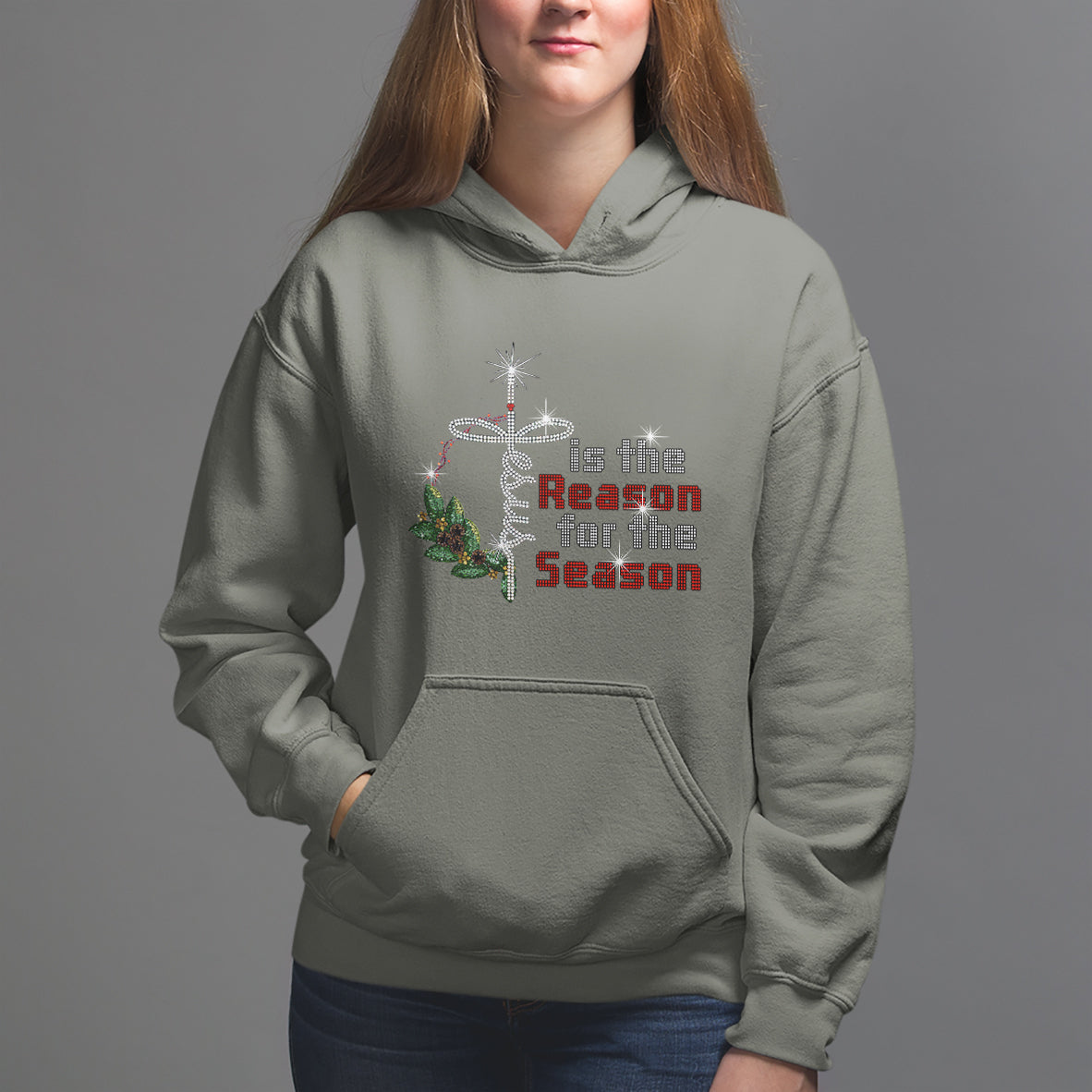 Jesus Is The Reason For The Season Bling Christmas Hoodie - Wonder Print Shop