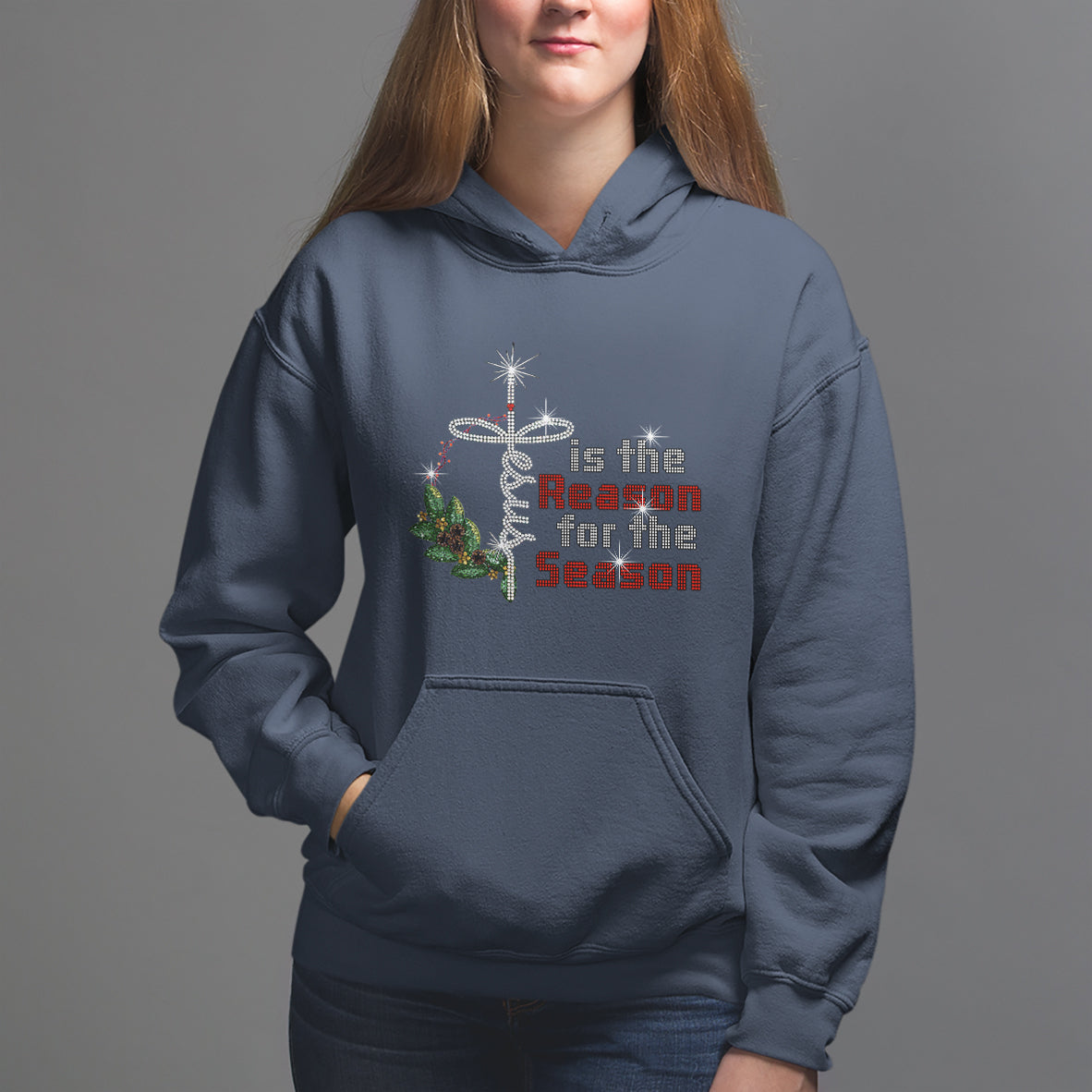 Jesus Is The Reason For The Season Bling Christmas Hoodie - Wonder Print Shop