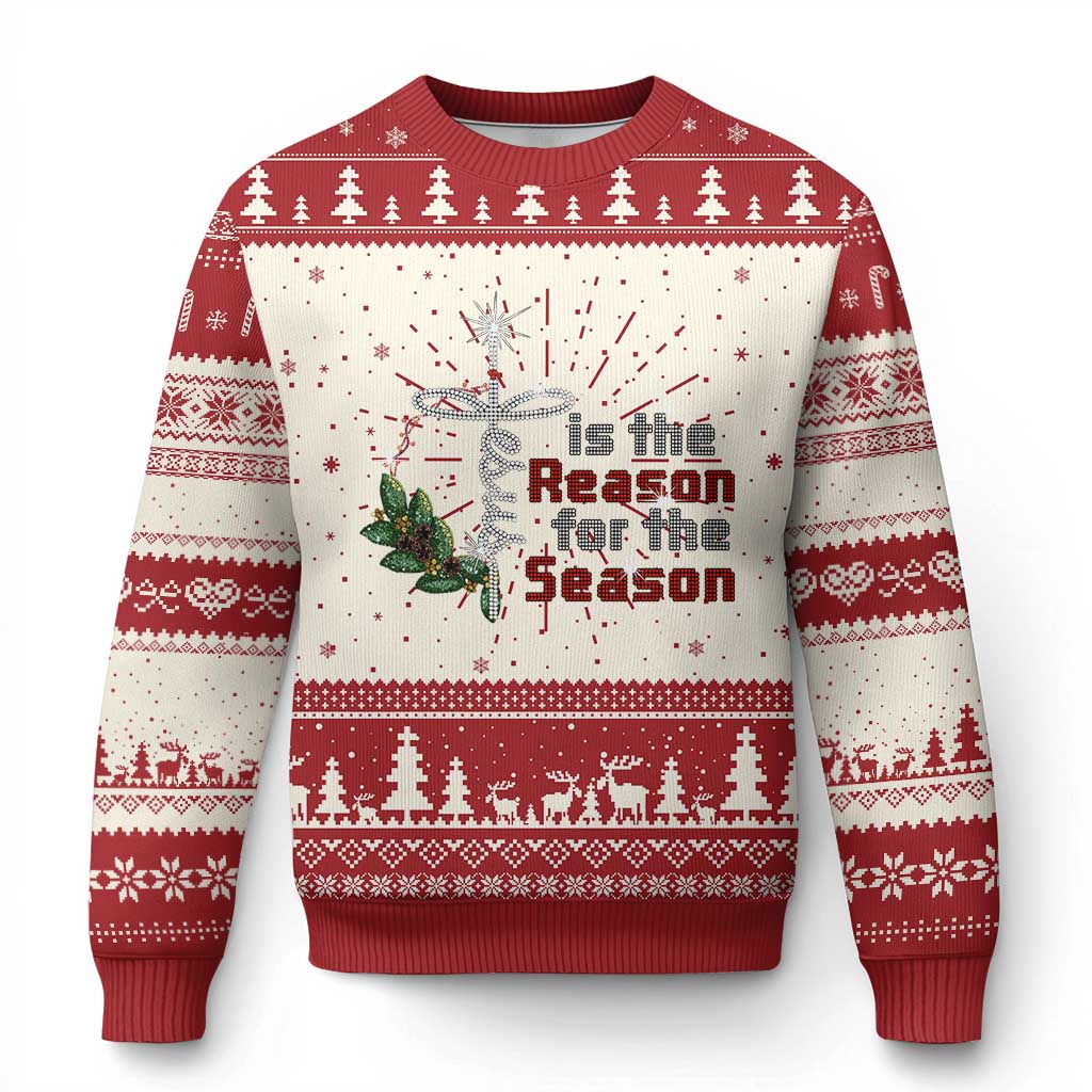 Jesus Is The Reason For The Season Ugly Christmas Sweater - Wonder Print Shop