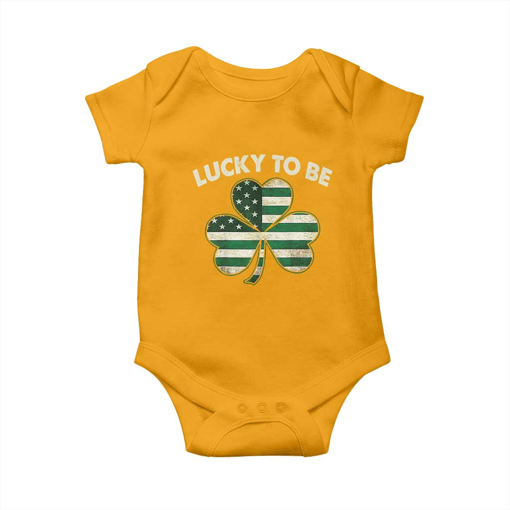 St. Patrick's Day Patriotic America Pride Baby Onesie Lucky To Be American