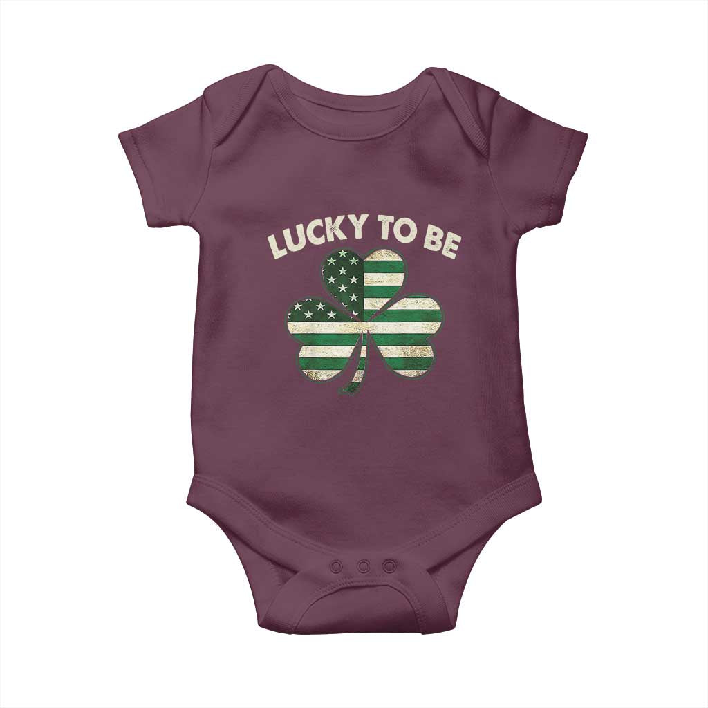 St. Patrick's Day Patriotic America Pride Baby Onesie Lucky To Be American
