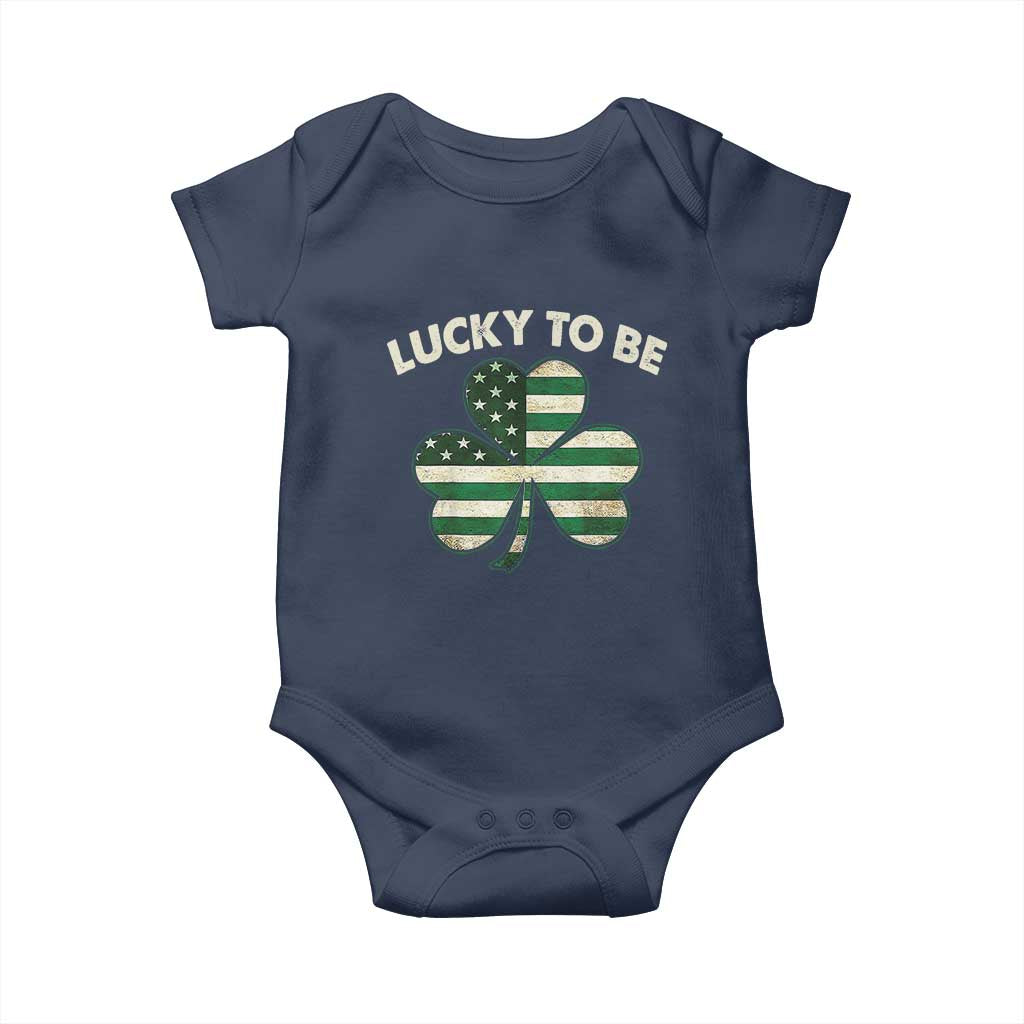 St. Patrick's Day Patriotic America Pride Baby Onesie Lucky To Be American