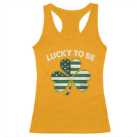 St. Patrick's Day Patriotic America Pride Racerback Tank Top Lucky To Be American