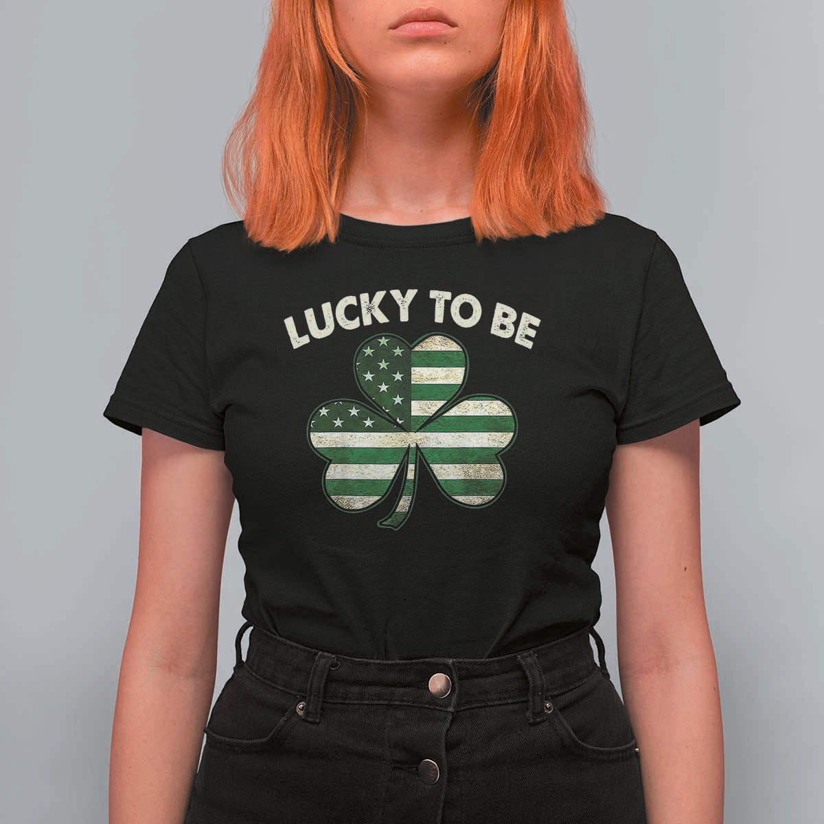 St. Patrick's Day Patriotic America Pride T Shirt For Women Lucky To Be American