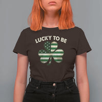 St. Patrick's Day Patriotic America Pride T Shirt For Women Lucky To Be American