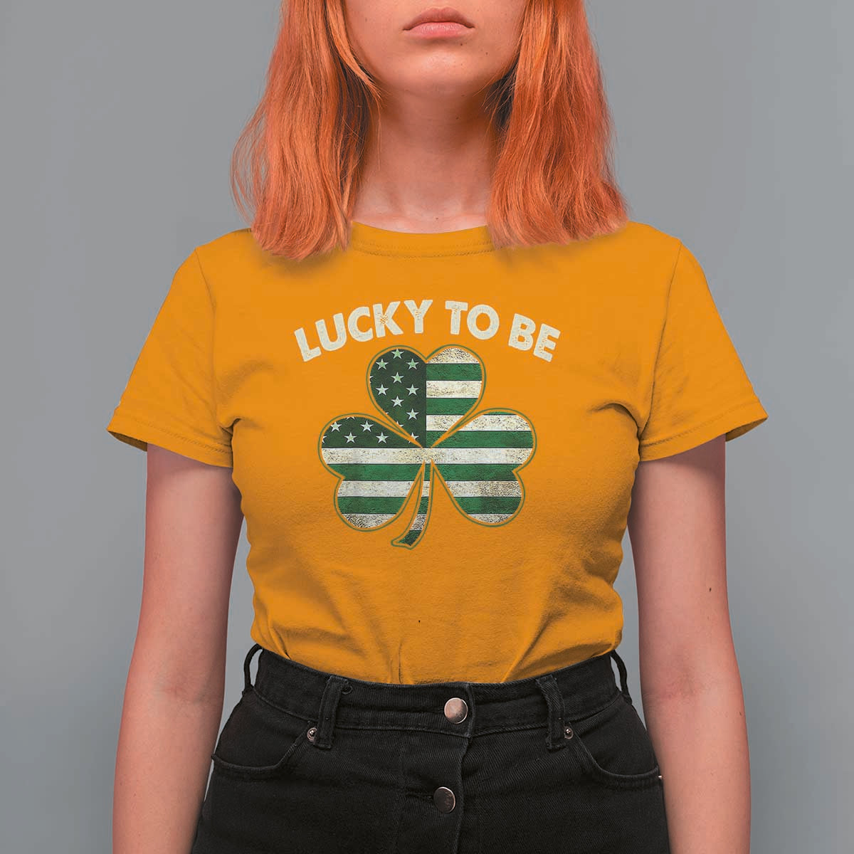St. Patrick's Day Patriotic America Pride T Shirt For Women Lucky To Be American
