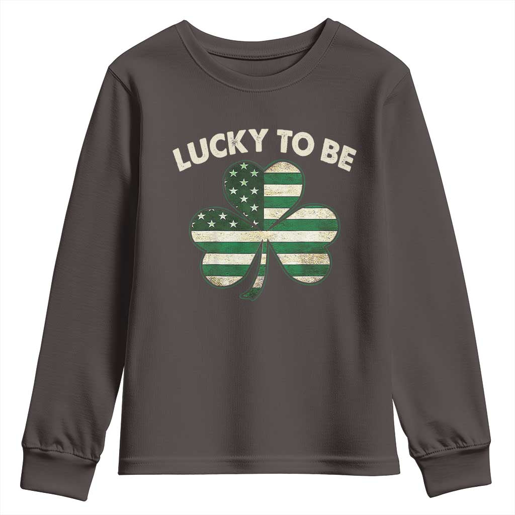 St. Patrick's Day Patriotic America Pride Youth Sweatshirt Lucky To Be American