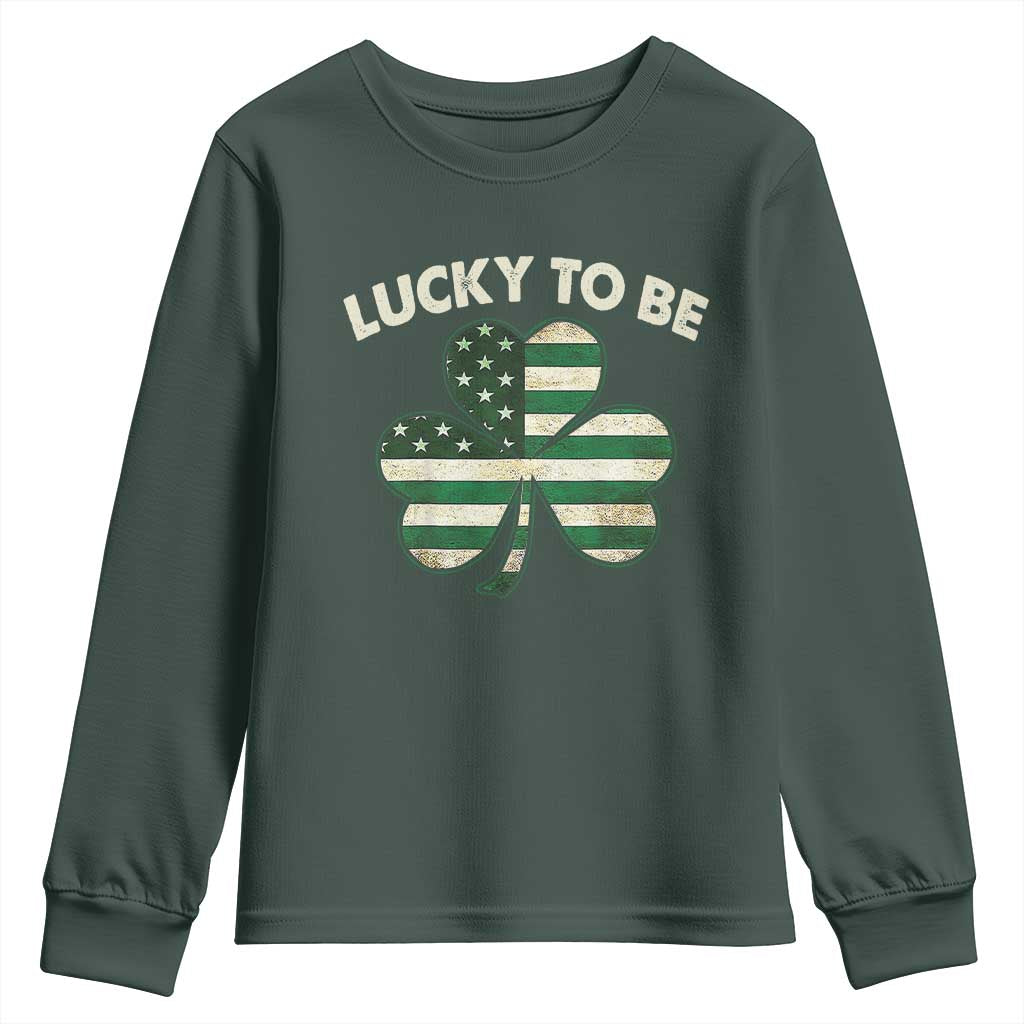 St. Patrick's Day Patriotic America Pride Youth Sweatshirt Lucky To Be American