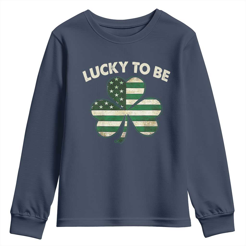 St. Patrick's Day Patriotic America Pride Youth Sweatshirt Lucky To Be American