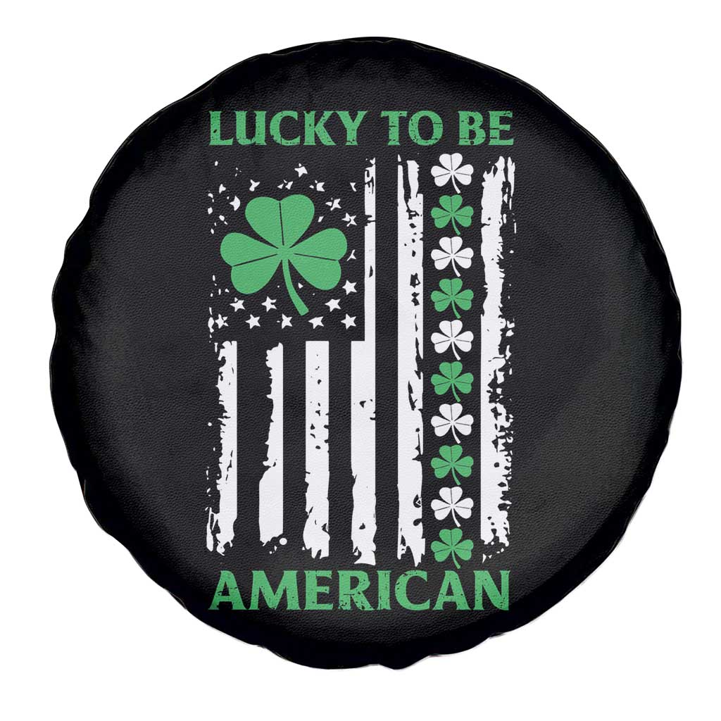 St. Patrick's Day Patriotic America Pride Spare Tire Cover Lucky To Be American Shamrock Flag