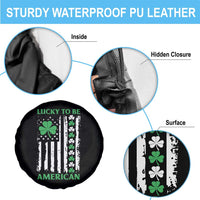 St. Patrick's Day Patriotic America Pride Spare Tire Cover Lucky To Be American Shamrock Flag