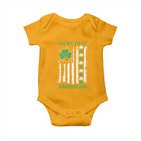 St. Patrick's Day Patriotic America Pride Baby Onesie Lucky To Be American Shamrock Flag