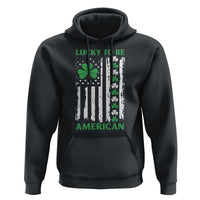 St. Patrick's Day Patriotic America Pride Hoodie Lucky To Be American Shamrock Flag