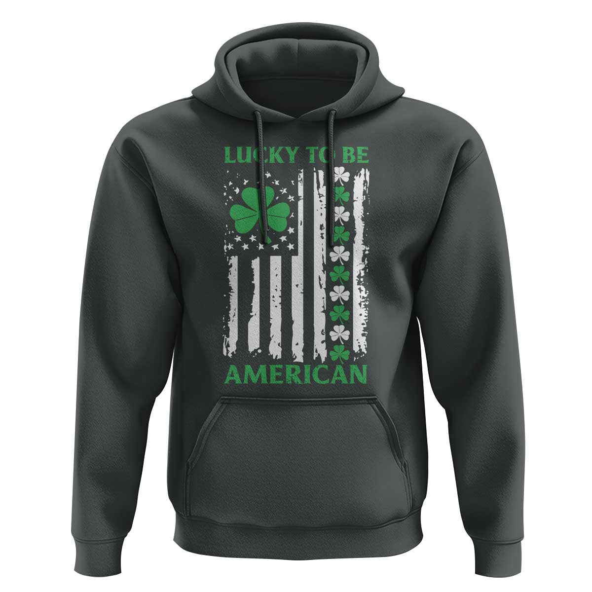 St. Patrick's Day Patriotic America Pride Hoodie Lucky To Be American Shamrock Flag