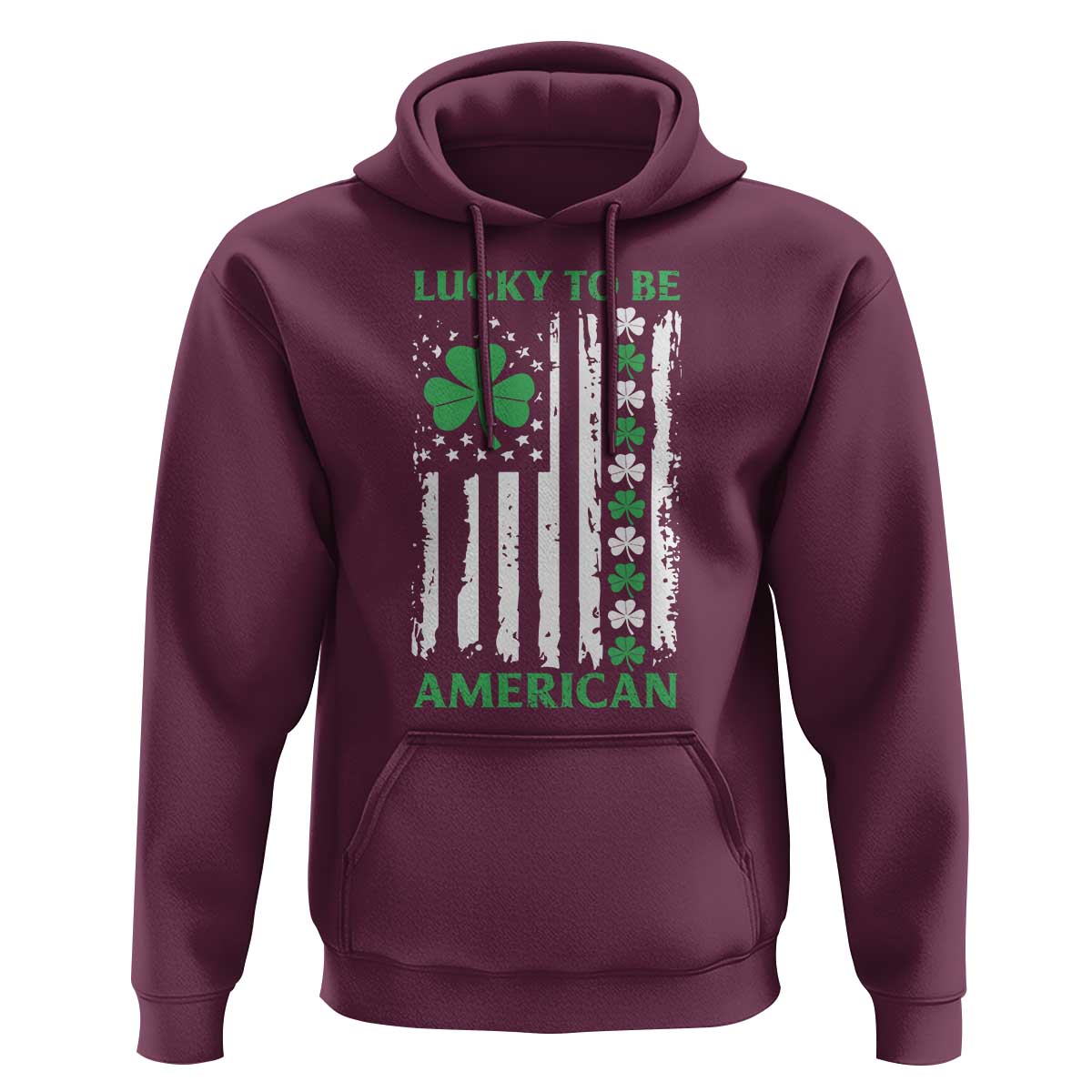 St. Patrick's Day Patriotic America Pride Hoodie Lucky To Be American Shamrock Flag