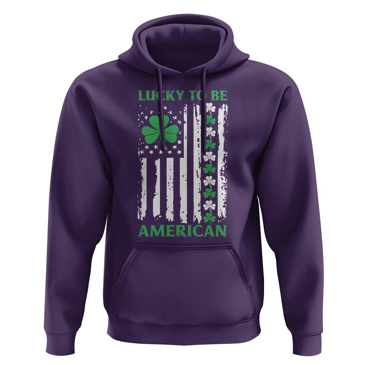 St. Patrick's Day Patriotic America Pride Hoodie Lucky To Be American Shamrock Flag