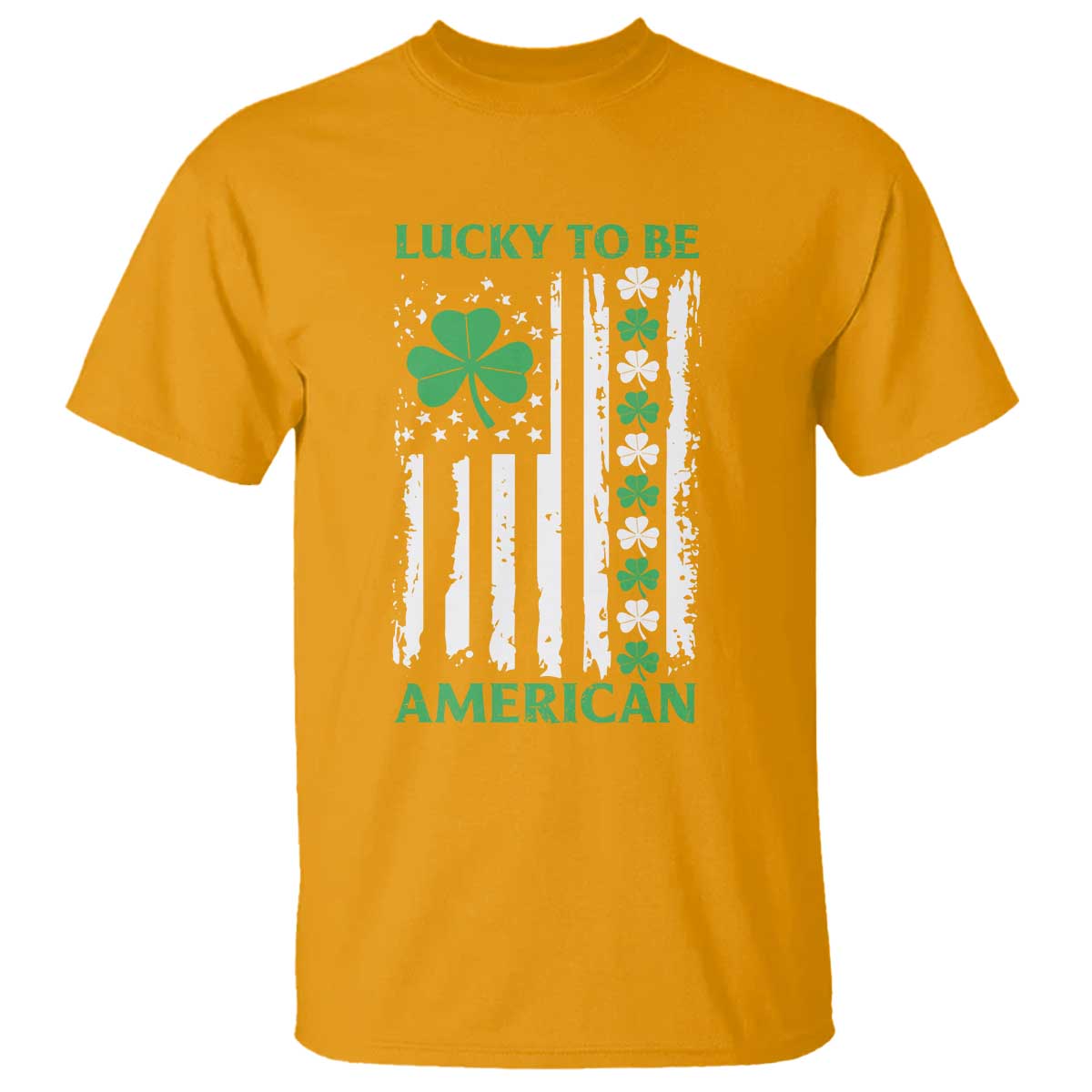 St. Patrick's Day Patriotic America Pride T Shirt Lucky To Be American Shamrock Flag