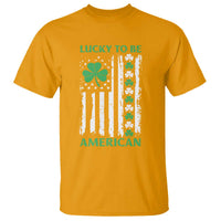 St. Patrick's Day Patriotic America Pride T Shirt Lucky To Be American Shamrock Flag