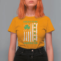 St. Patrick's Day Patriotic America Pride T Shirt For Women Lucky To Be American Shamrock Flag