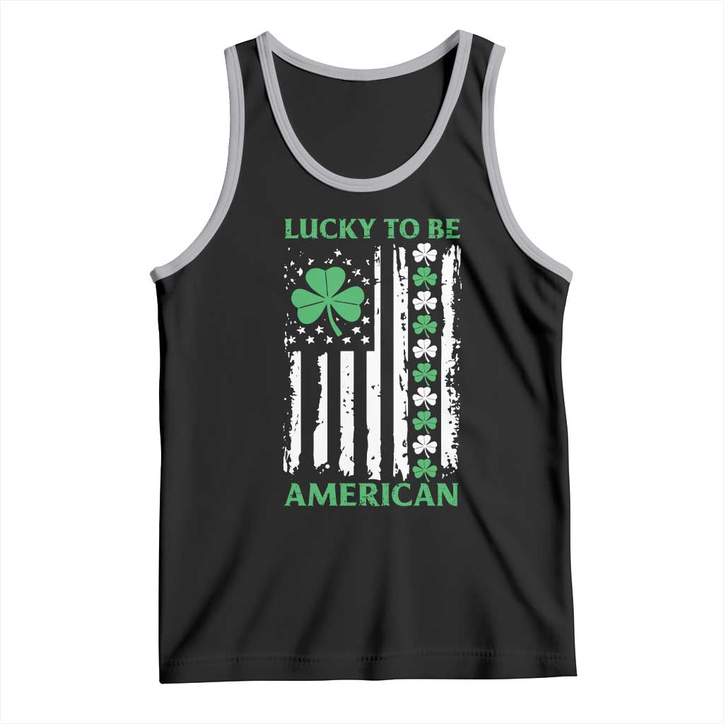 St. Patrick's Day Patriotic America Pride Tank Top Lucky To Be American Shamrock Flag