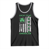 St. Patrick's Day Patriotic America Pride Tank Top Lucky To Be American Shamrock Flag