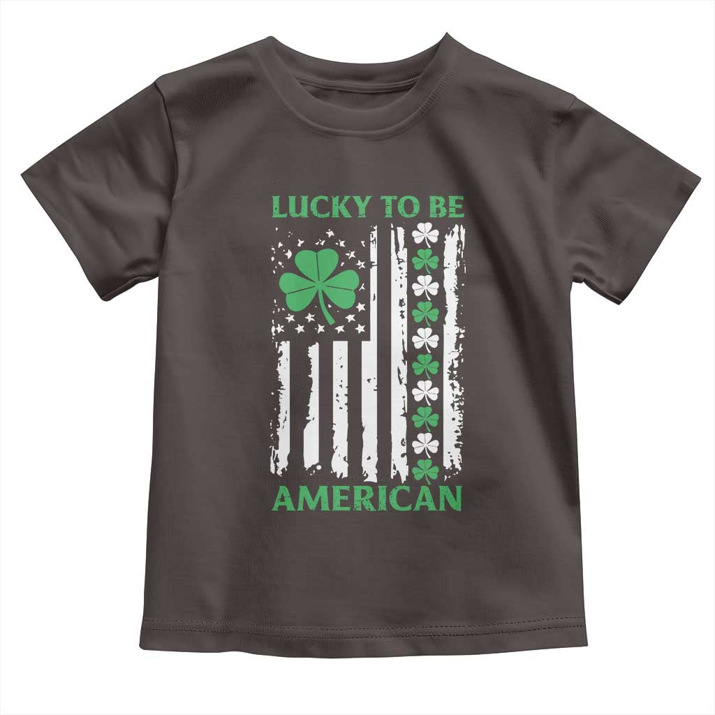 St. Patrick's Day Patriotic America Pride Toddler T Shirt Lucky To Be American Shamrock Flag