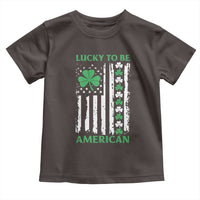 St. Patrick's Day Patriotic America Pride Toddler T Shirt Lucky To Be American Shamrock Flag