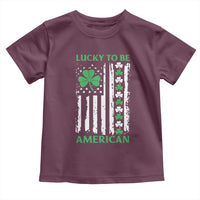 St. Patrick's Day Patriotic America Pride Toddler T Shirt Lucky To Be American Shamrock Flag