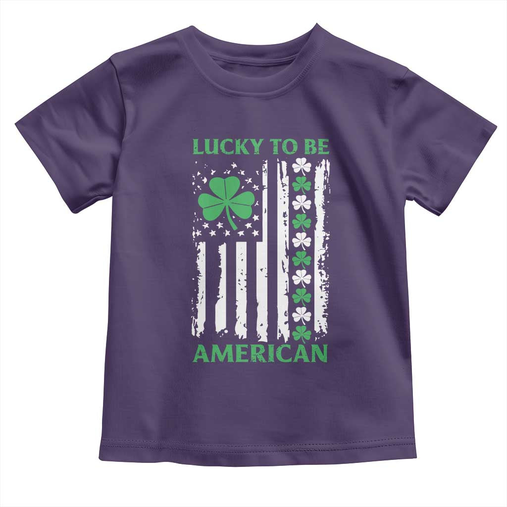 St. Patrick's Day Patriotic America Pride Toddler T Shirt Lucky To Be American Shamrock Flag