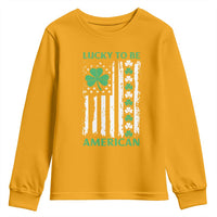 St. Patrick's Day Patriotic America Pride Youth Sweatshirt Lucky To Be American Shamrock Flag