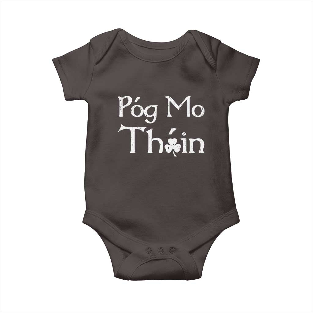 Funny St. Patrick's Day Baby Onesie Pog Mo Thoin Gaelic Saying Kiss My Ass