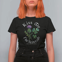 Funny St. Patrick's Day T Shirt For Women Kiss Me I'm Scottish
