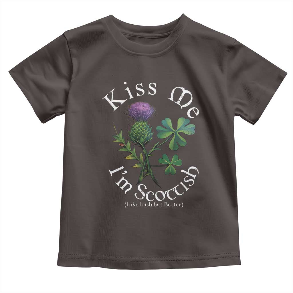 Funny St. Patrick's Day Toddler T Shirt Kiss Me I'm Scottish