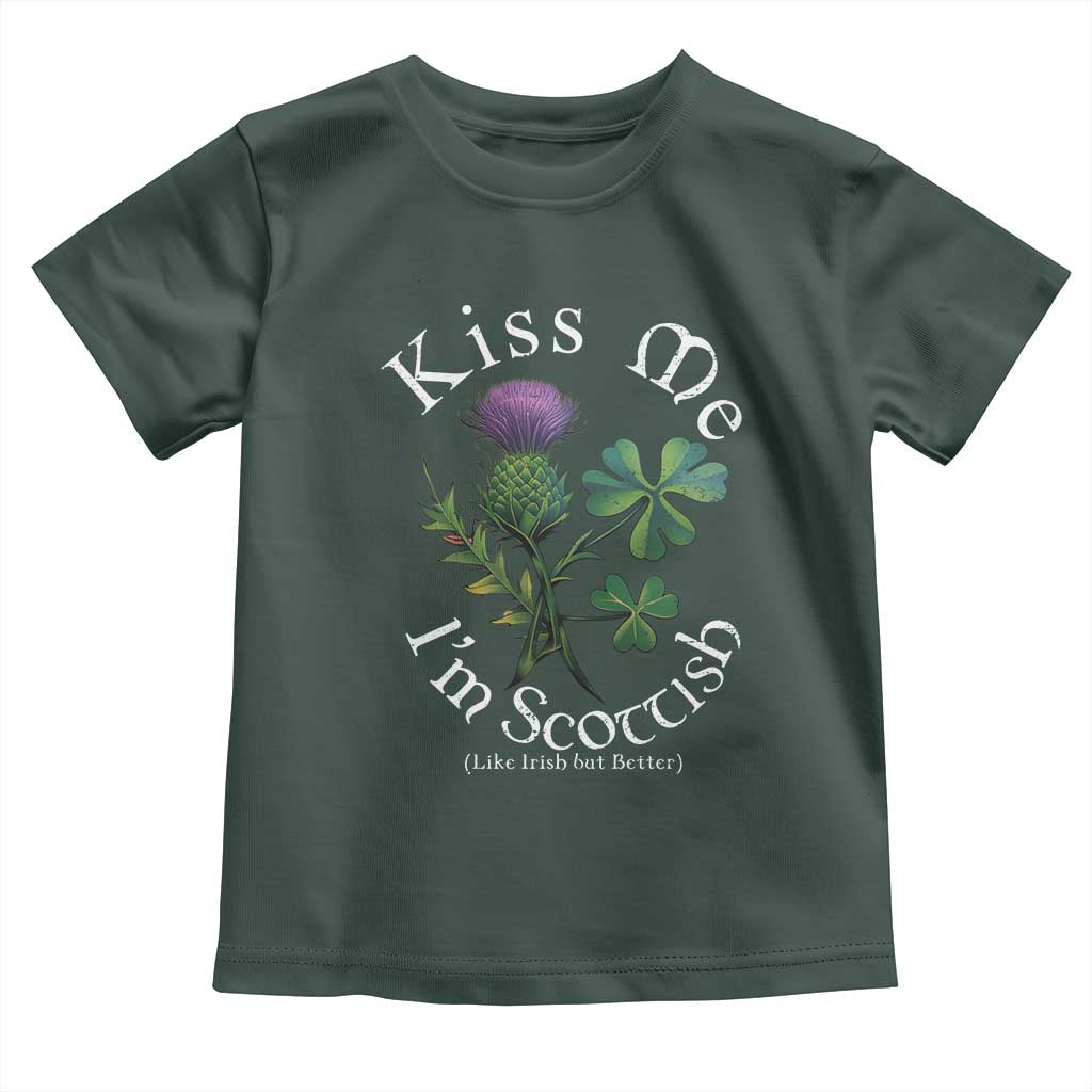 Funny St. Patrick's Day Toddler T Shirt Kiss Me I'm Scottish