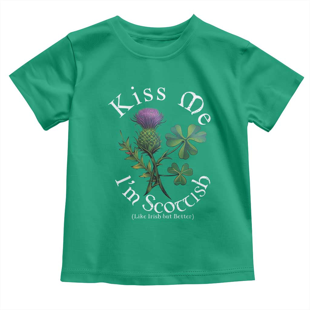 Funny St. Patrick's Day Toddler T Shirt Kiss Me I'm Scottish
