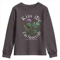 Funny St. Patrick's Day Youth Sweatshirt Kiss Me I'm Scottish