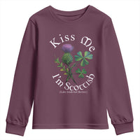 Funny St. Patrick's Day Youth Sweatshirt Kiss Me I'm Scottish