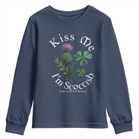 Funny St. Patrick's Day Youth Sweatshirt Kiss Me I'm Scottish