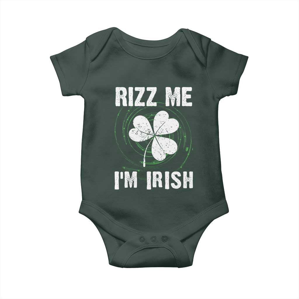 Funny St. Patrick's Day Baby Onesie Rizz Me I'm Irish