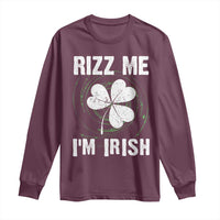 Funny St. Patrick's Day Long Sleeve Shirt Rizz Me I'm Irish