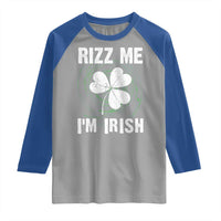 Funny St. Patrick's Day Raglan Shirt Rizz Me I'm Irish