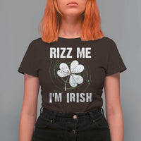 Funny St. Patrick's Day T Shirt For Women Rizz Me I'm Irish