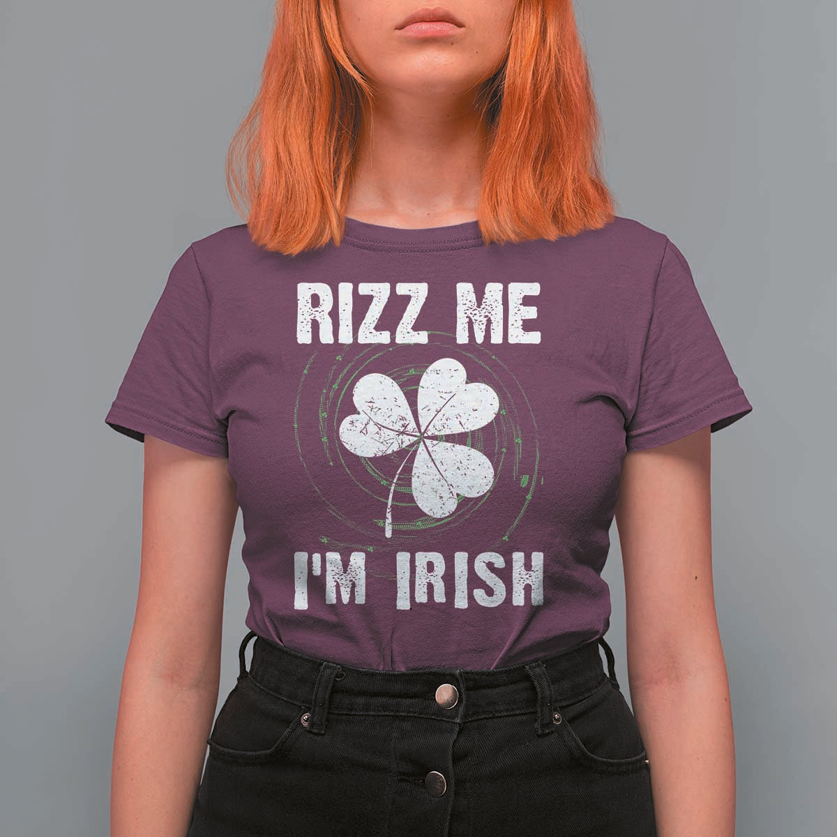 Funny St. Patrick's Day T Shirt For Women Rizz Me I'm Irish
